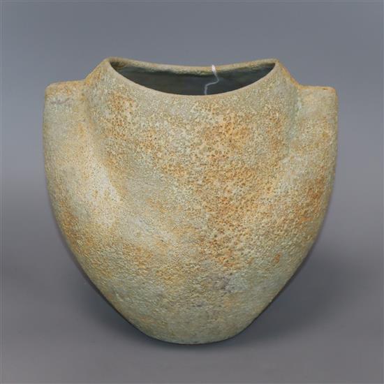 Chris Carter (b. 1945), a stoneware pottery vessel with textured pitted mottled glaze Height 22cm
